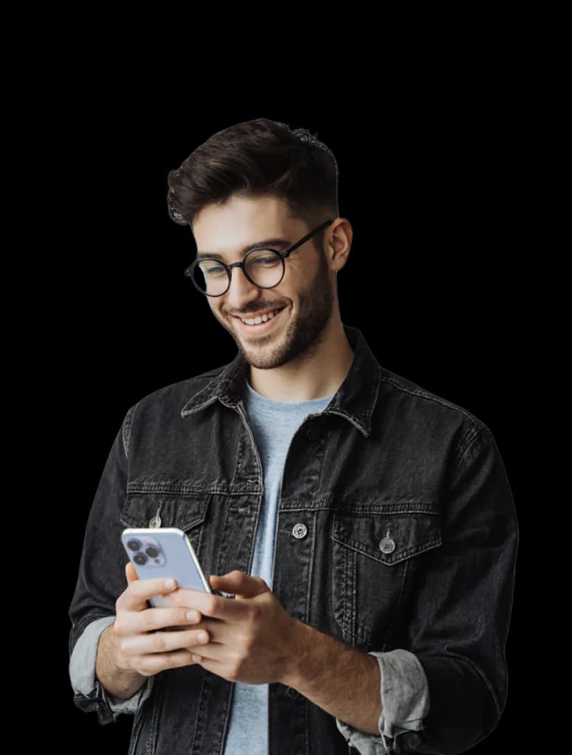 Young man with phone